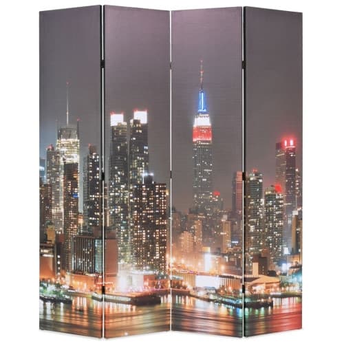 Hopfällbar rumsavdelare New York i nattetid 160x170 cm