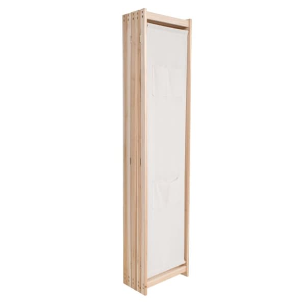 Rumsavdelare 5 paneler gräddvit 200x170x4 cm tyg