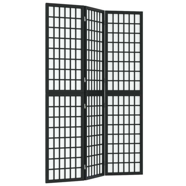 Rumsavdelare med 3 paneler japansk stil 120x170 cm svart