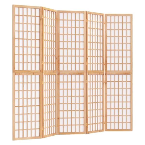 Rumsavdelare med 5 paneler japansk stil 200x170 cm