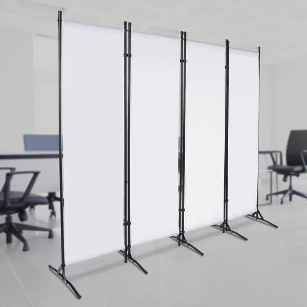 Folding Room Divider, Rivbestandigt Stof, Robust Jernramme, Nem Montering