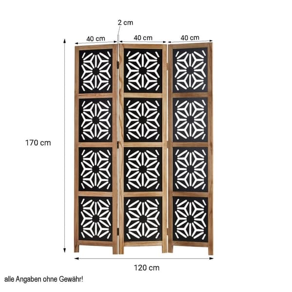 Rumdivider, 170x120x2.0 cm, Sort