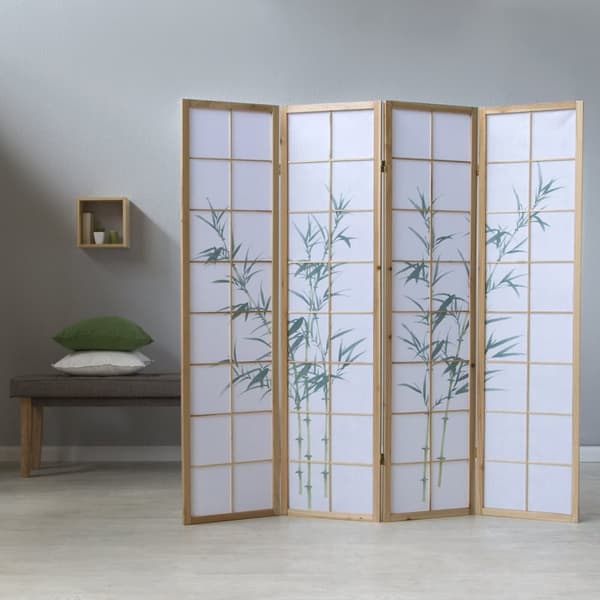 Rumsskärm, 176x2.2x175 cm, Naturligt Vit