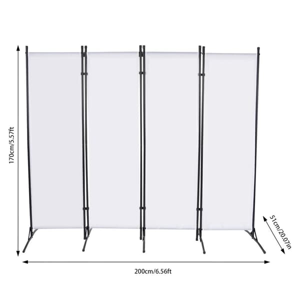 Folding Screen Room Divider, Jernramme, Rivestærk