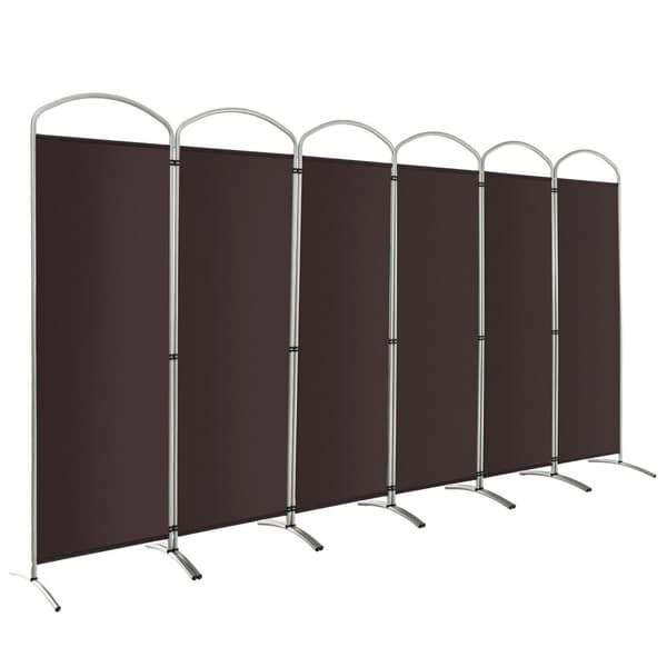 Privatlivsskærm, 6 fod, 6 paneler, fritstående foldbar, 130x20x74 cm, brun