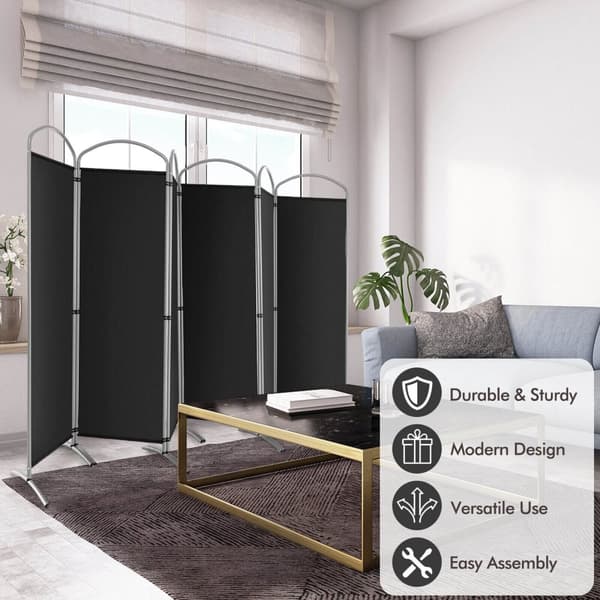 Rumsdeler, 6,2Ft Foldbar 6-Panel, 130x20x74 cm, Sort