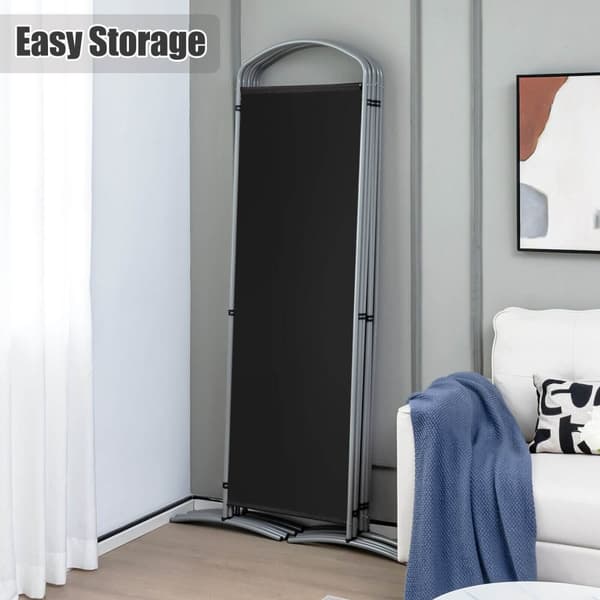 Rumsdeler, 6,2Ft Foldbar 6-Panel, 130x20x74 cm, Sort