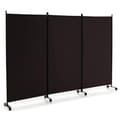 Miniatyrbillede 1 af 8: Rumsdeler, 3-panel foldbar rumsdeler med låsbare hjul, 103x12x71 tommer, Brun