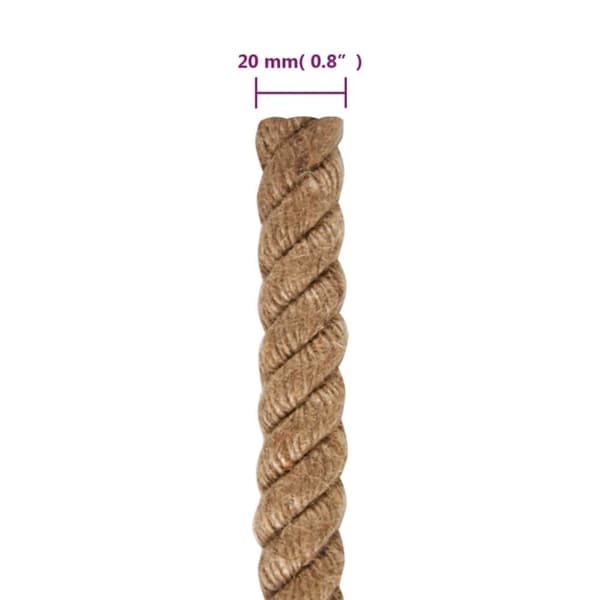 vidaXL reb 100 % jute 20 mm 50 m