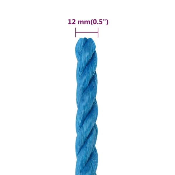 vidaXL Rep blå 12 mm 50 m polypropylen