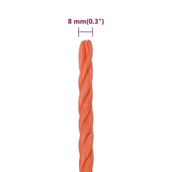 vidaXL Rep orange 8 mm 50 m polypropylen