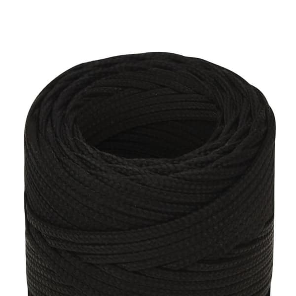 vidaXL Rep svart 2 mm 100 m polyester
