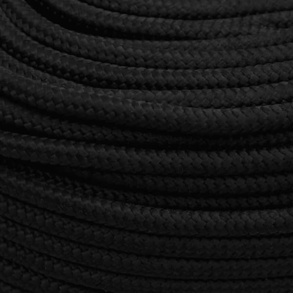 vidaXL Rep svart 8 mm 50 m polyester