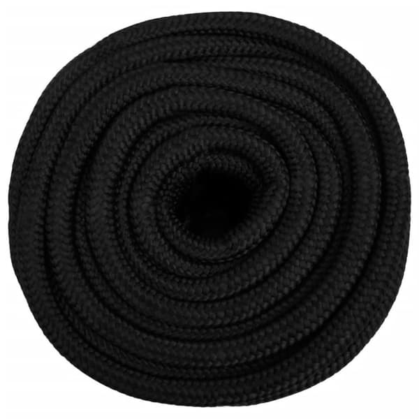 vidaXL Båttau helsvart 18 mm 100 m polypropylen