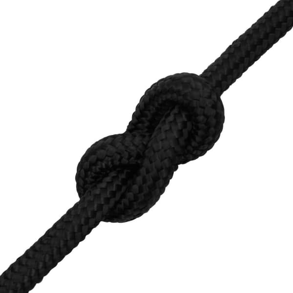 vidaXL Båttau helsvart 18 mm 100 m polypropylen