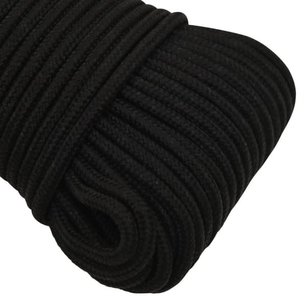 vidaXL Rep svart 5 mm 50 m polyester