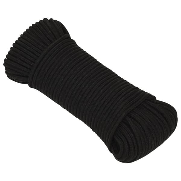 vidaXL Rep svart 3 mm 100 m polyester