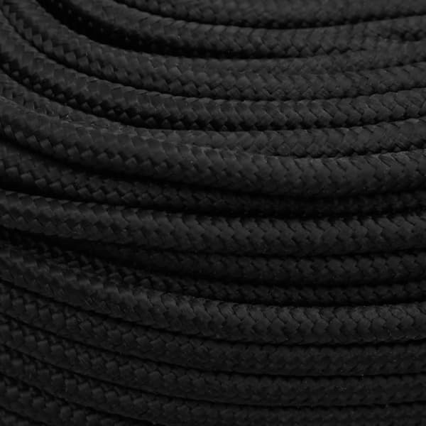 vidaXL Båttau helsvart 10 mm 250 m polypropylen