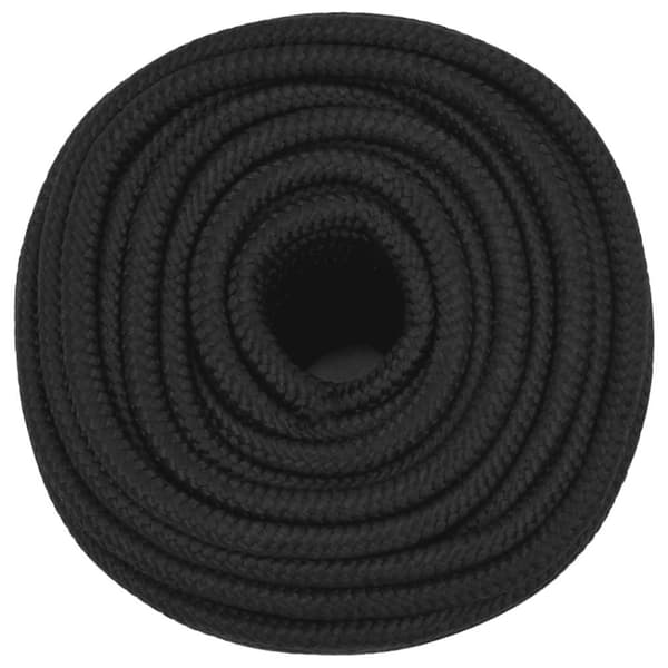vidaXL Båttau helsvart 12 mm 100 m polypropylen