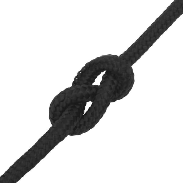 vidaXL Båttau helsvart 12 mm 100 m polypropylen