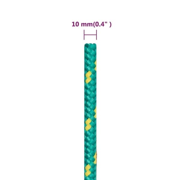 vidaXL Båttau grønn 10 mm 100 m polypropylen