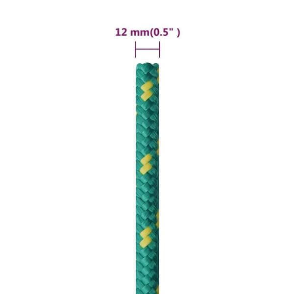 vidaXL Båttau grønn 12 mm 250 m polypropylen