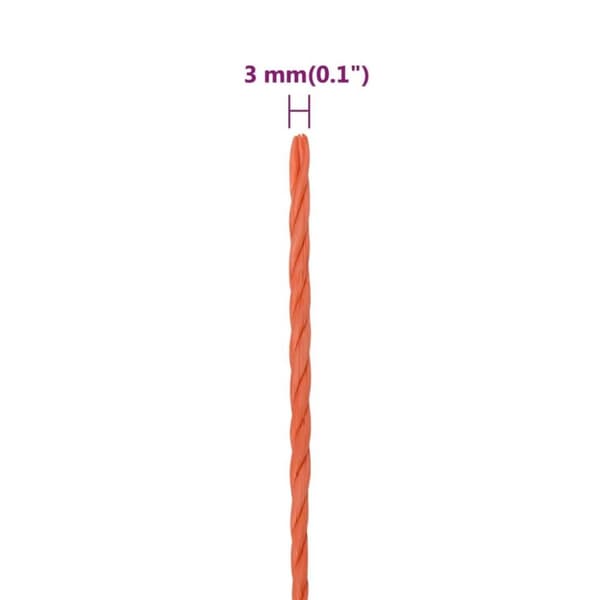 vidaXL Rep orange 3 mm 250 m polypropylen