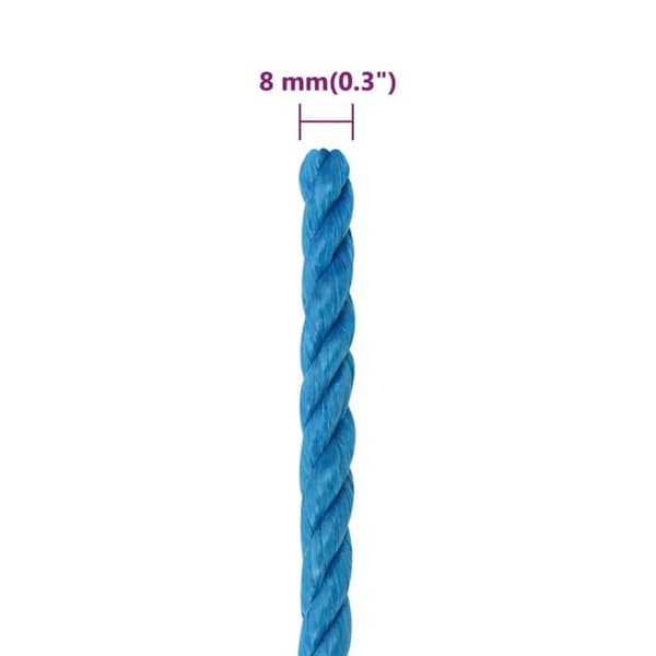 vidaXL Rep blå 8 mm 25 m polypropylen