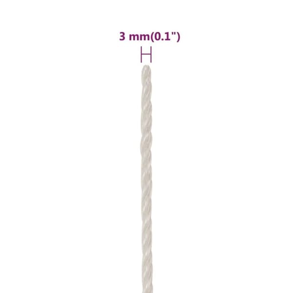 vidaXL Rep vit 3 mm 100 m polypropylen
