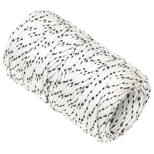 vidaXL Båtlina flätad vit 2 mm x 25 m polyester