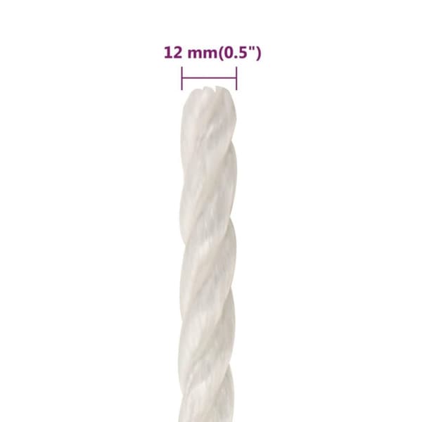 vidaXL Rep vit 12 mm 500 m polypropylen
