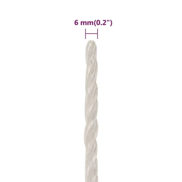 vidaXL Rep Vit 6 mm 50 m polypropylen