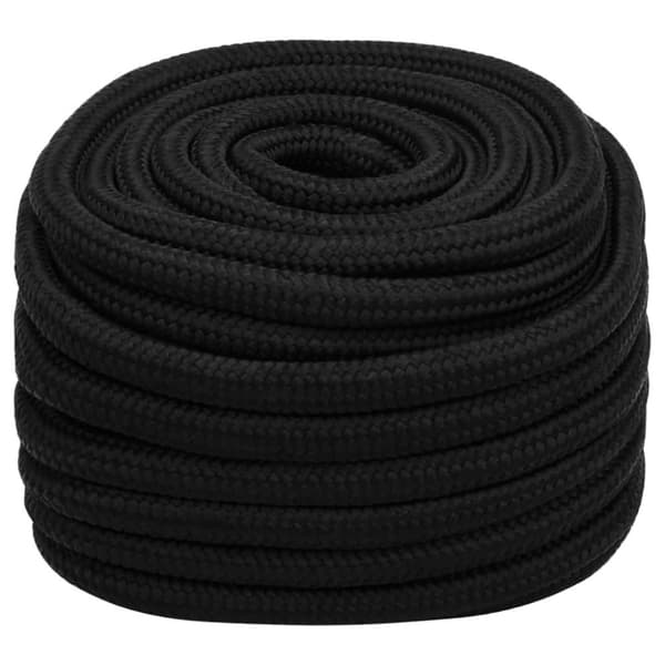 vidaXL Arbeidstau svart 25 mm 25 m polyester