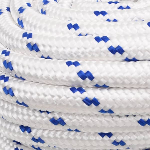vidaXL Båttau hvit 20 mm 50 m polypropylen
