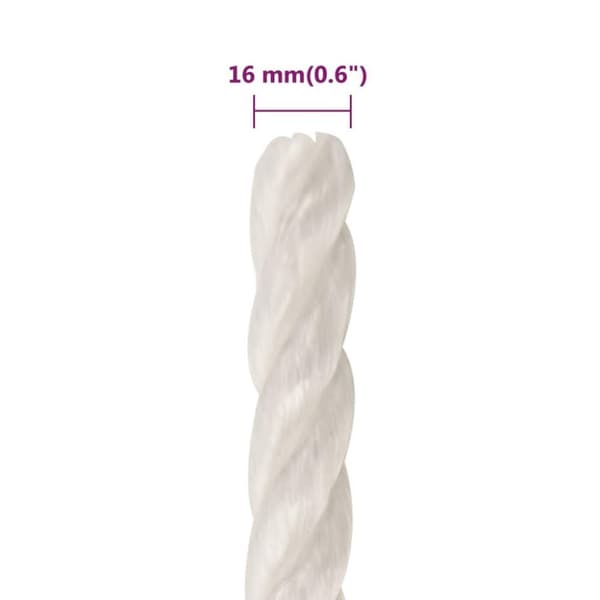 vidaXL Rep vit 16 mm 100 m polypropylen