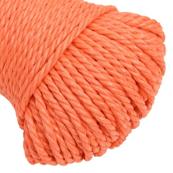 vidaXL Arbeidstau oransje 6 mm 100 m polypropylen