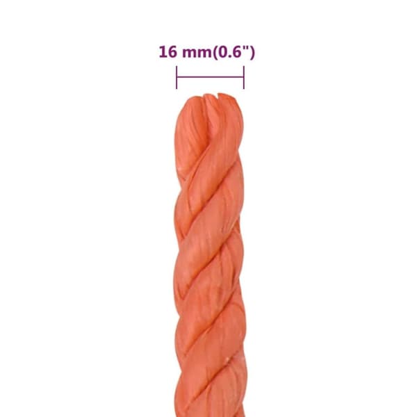 vidaXL Rep orange 16 mm 25 m polypropylen