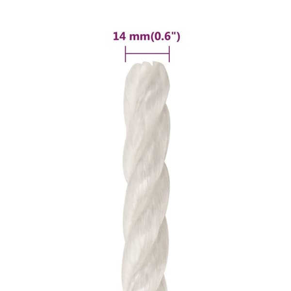vidaXL Rep vit 14 mm 250 m polypropylen