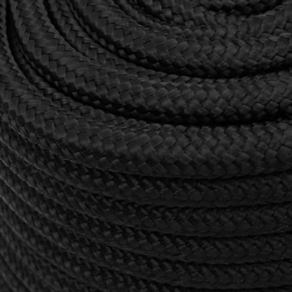 vidaXL Båttau helsvart 16 mm 250 m polypropylen