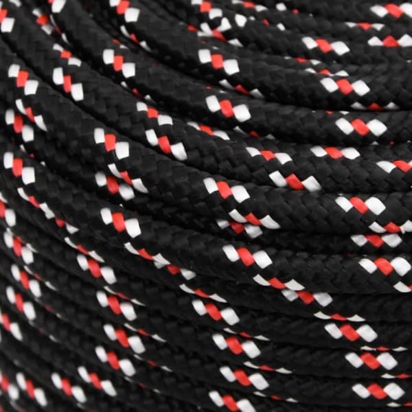 vidaXL Båttau svart 10 mm 25 m polypropylen