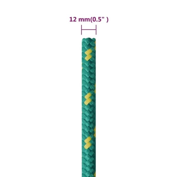 vidaXL Båttau grønn 12 mm 25 m polypropylen