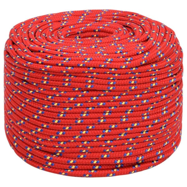 vidaXL Båttau rød 6 mm 250 m polypropylen