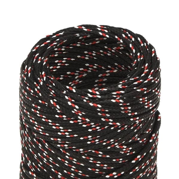vidaXL Båttau svart 2 mm 50 m polypropylen