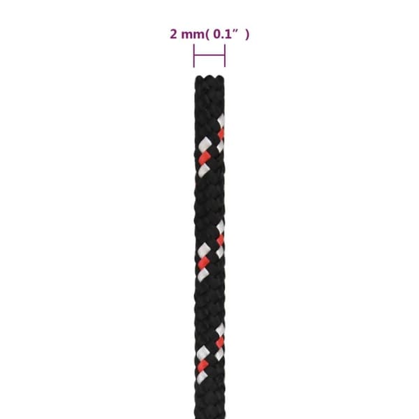 vidaXL Båttau svart 2 mm 50 m polypropylen