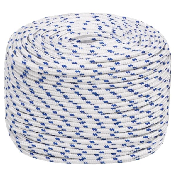 vidaXL Båttau hvit 10 mm 500 m polypropylen