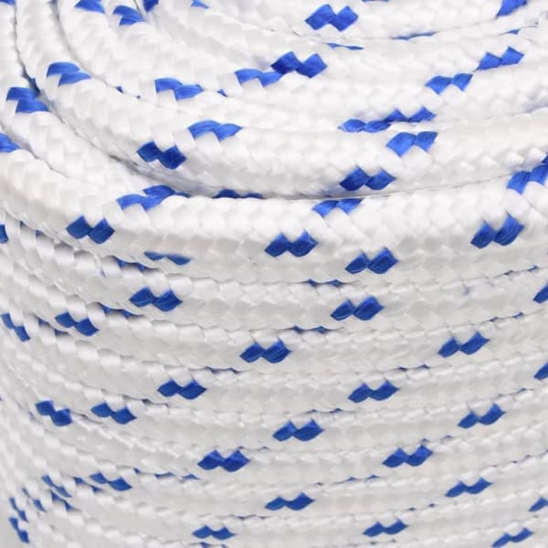 vidaXL Båttau hvit 16 mm 25 m polypropylen