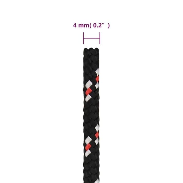 vidaXL Båttau svart 4 mm 500 m polypropylen