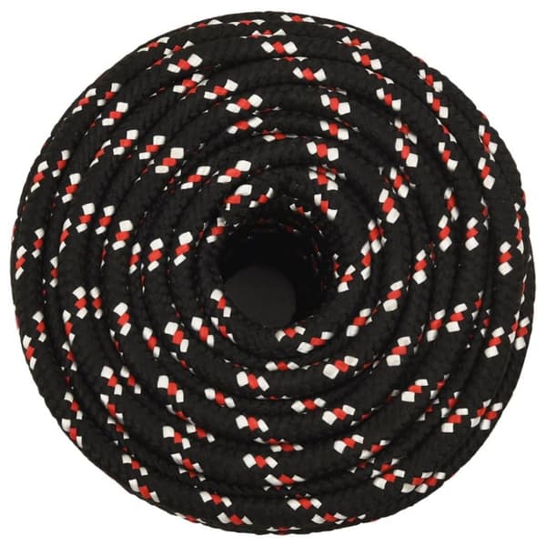 vidaXL Båttau svart 14 mm 100 m polypropylen