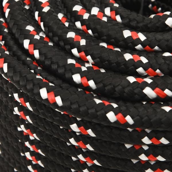 vidaXL Båttau svart 14 mm 100 m polypropylen