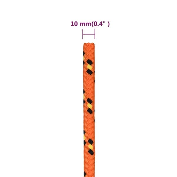 vidaXL Båttau oransje 10 mm 100 m polypropylen